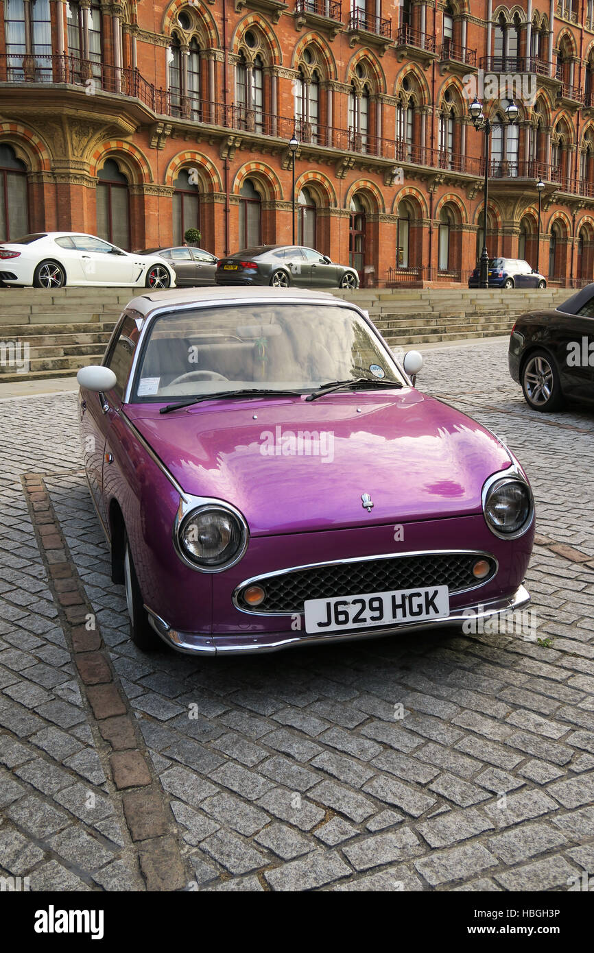 A Nissan Figaro classic Japanese car photographed in London, UK. Stock Photo