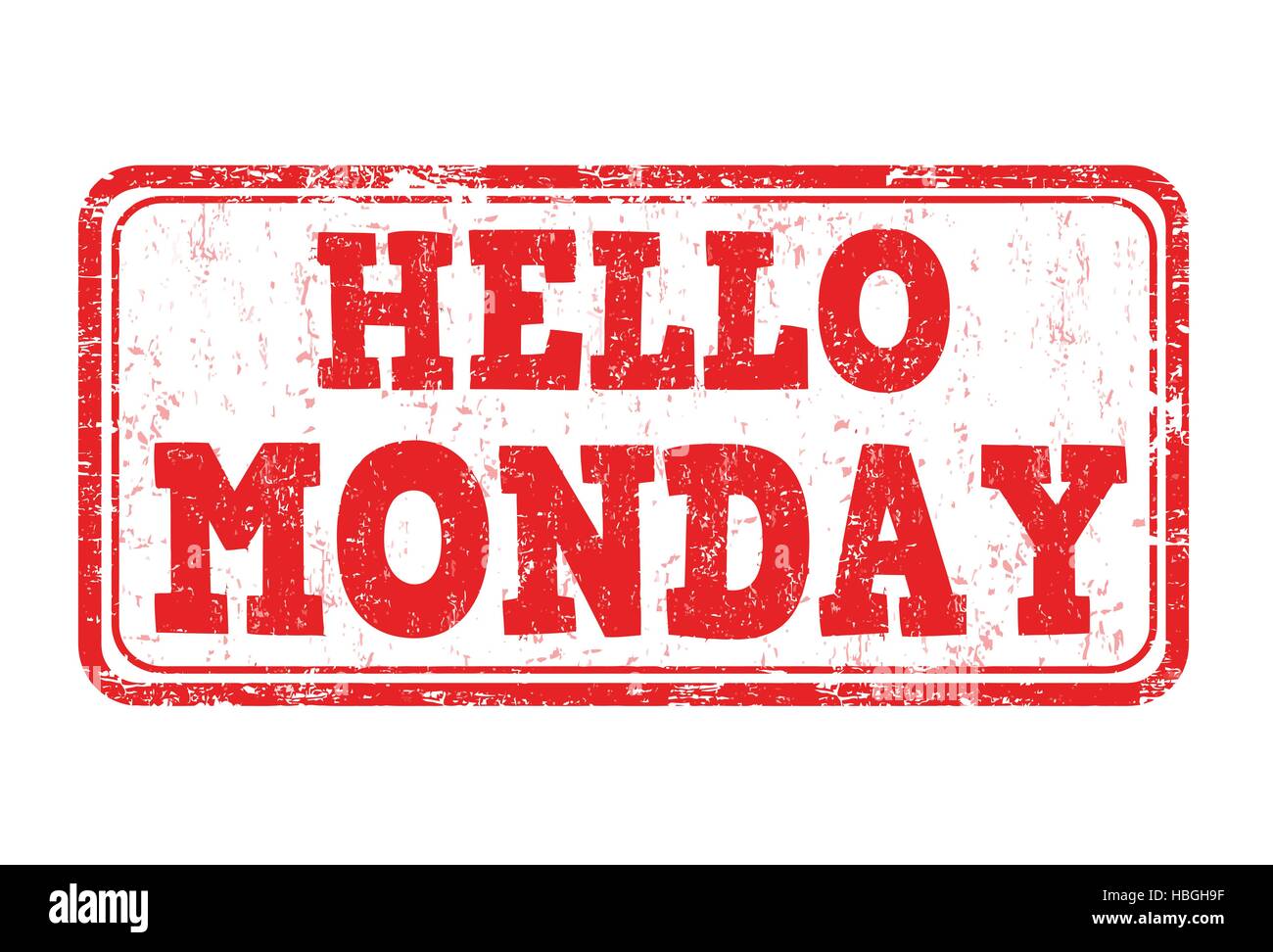 Hello monday grunge rubber stamp on white background, vector ...