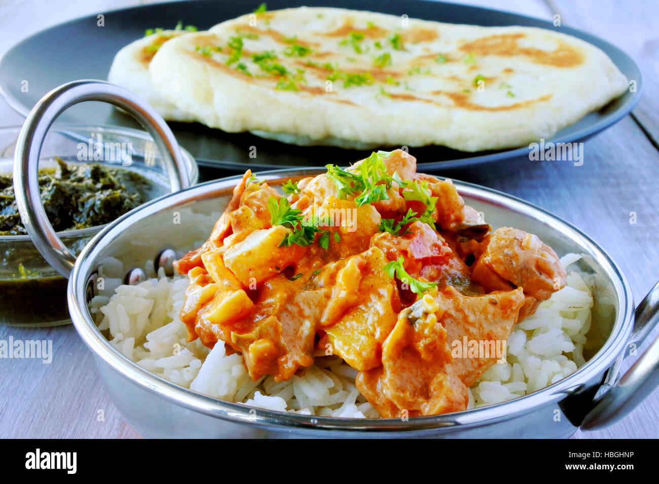 Butter Chicken Curry Basmati Rice Stock Photos & Butter Chicken Curry Basmati Rice Stock Images