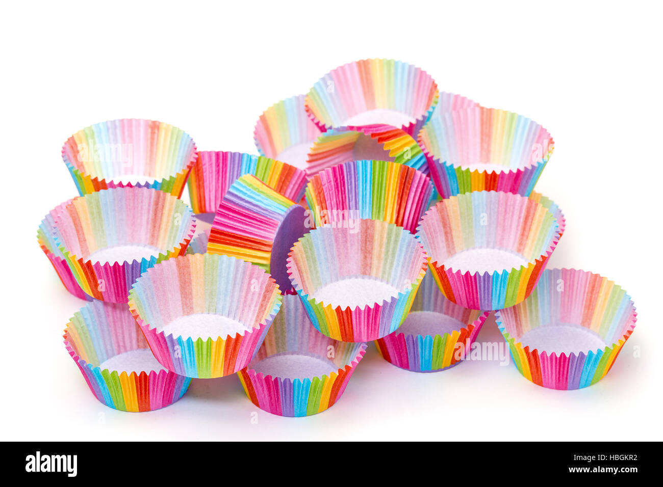 Colorful Papers Cup for Baking Cakes Stock Photo