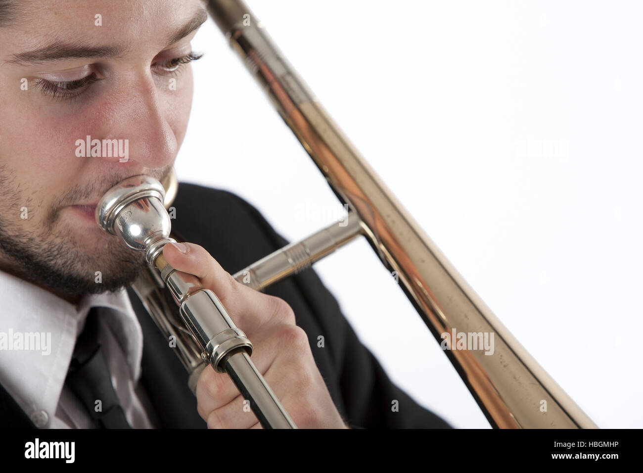 Trombonist, trombone player Stock Photo Alamy