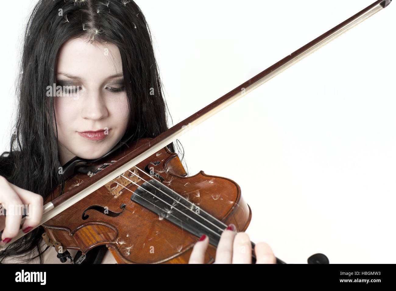 Young female violinist Stock Photo