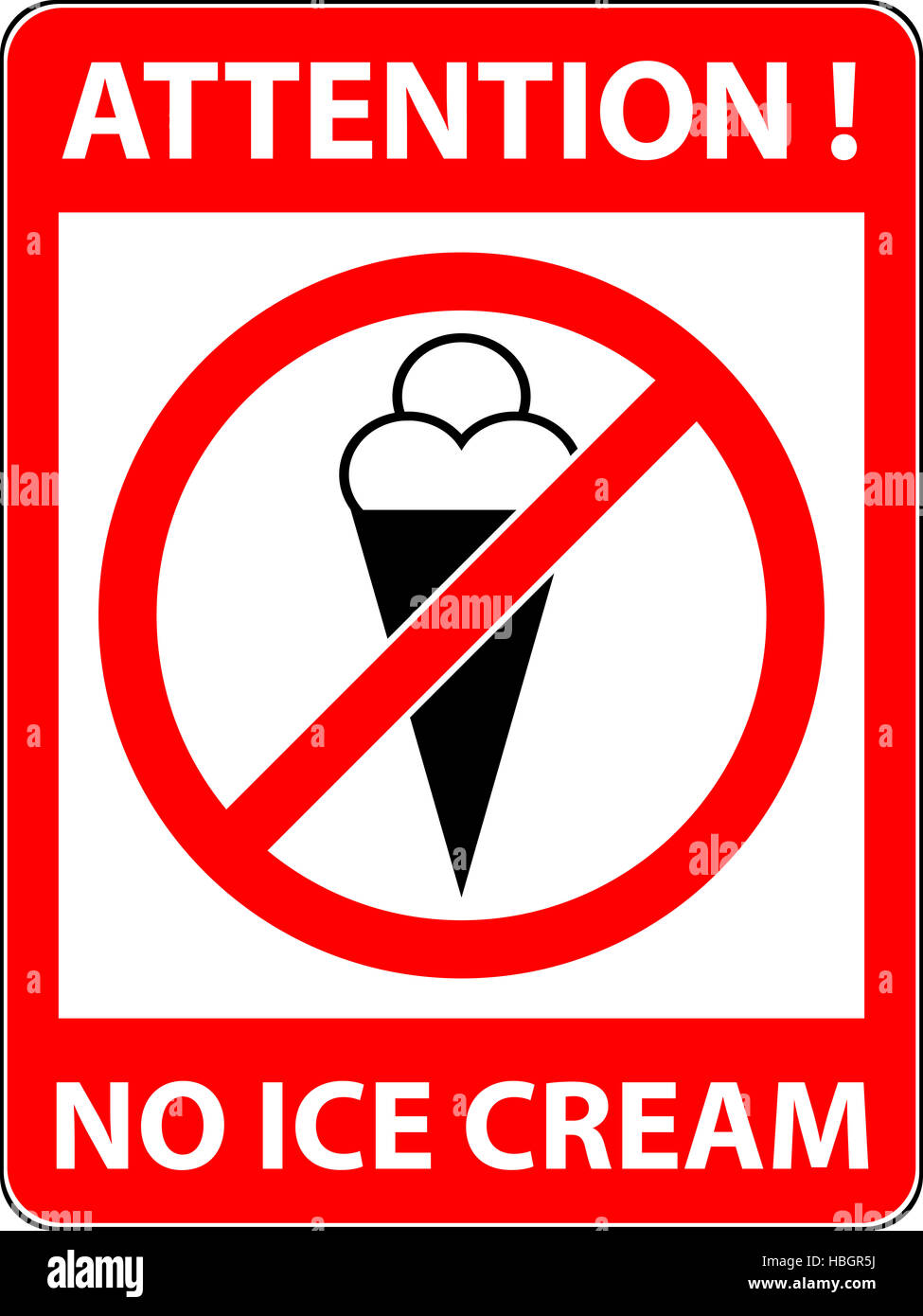 No ice cream, food, eat prohibited symbol Stock Photo Alamy