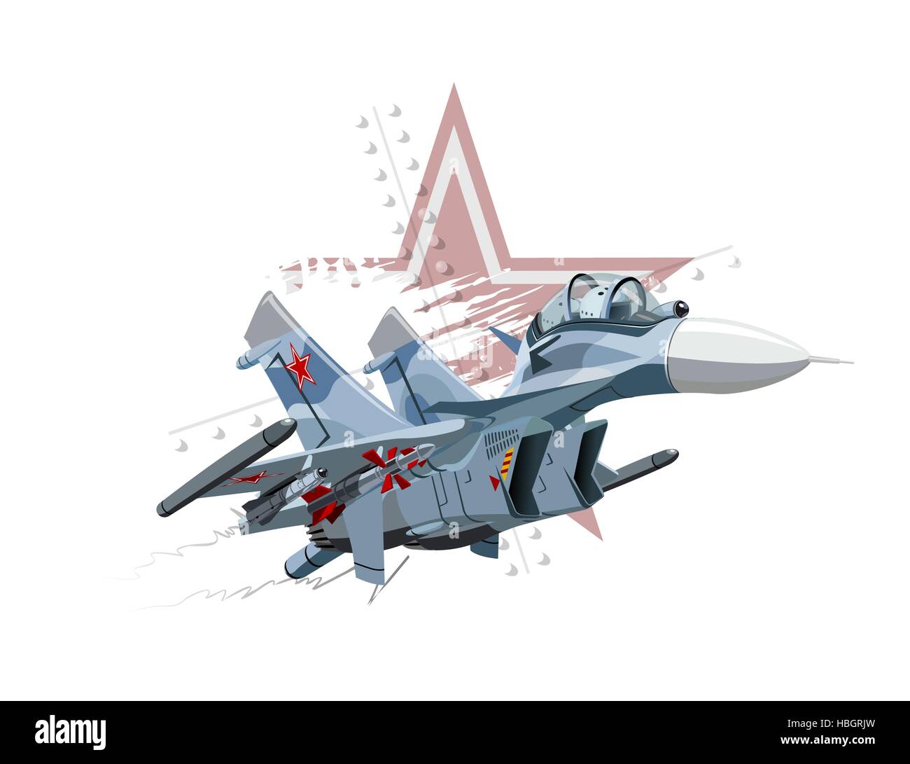 Cartoon Military Airplane Stock Photo