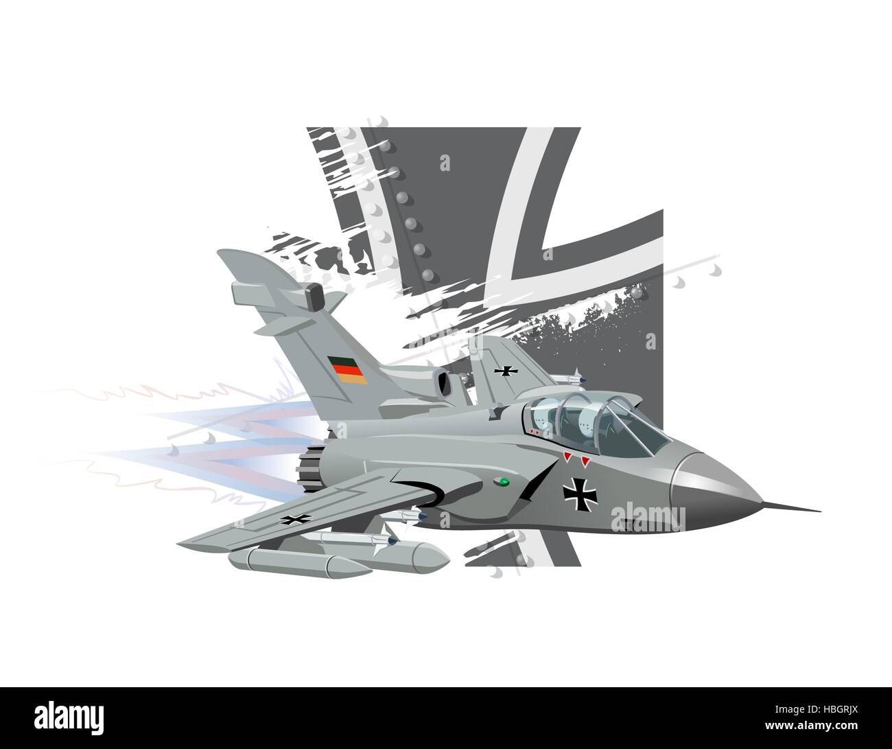 Cartoon Military Airplane Stock Photo