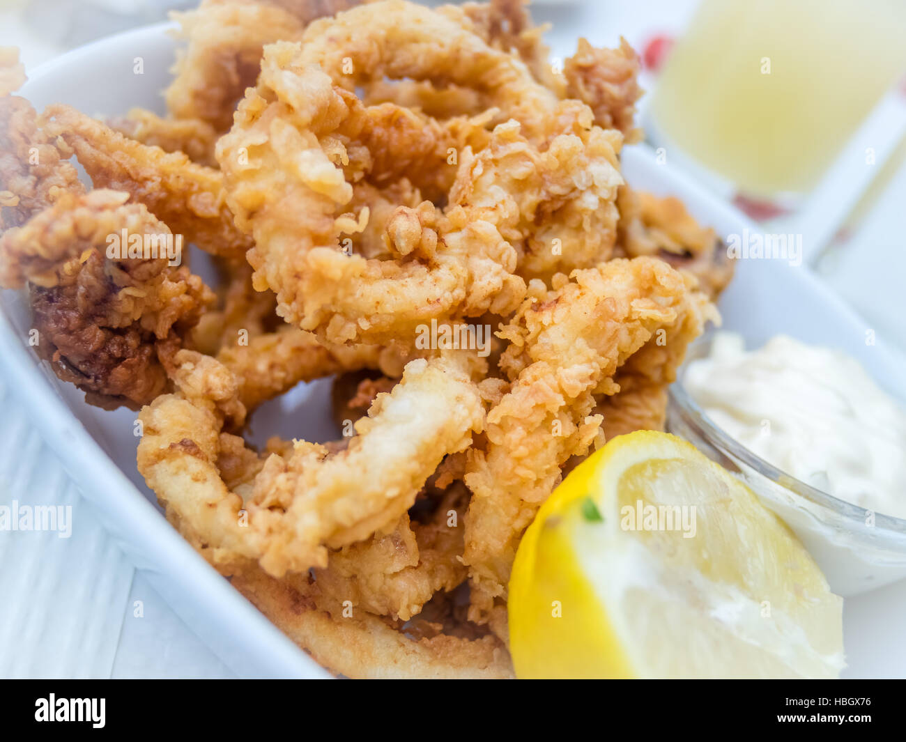Deep fried calamari Stock Photo