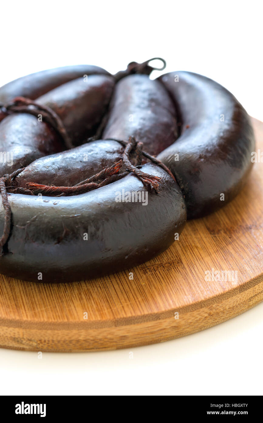 Blood sausage closeup Stock Photo Alamy