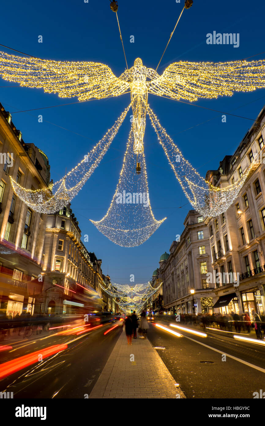 UK, england, london, Christmas lights Regent St 2016 Stock Photo