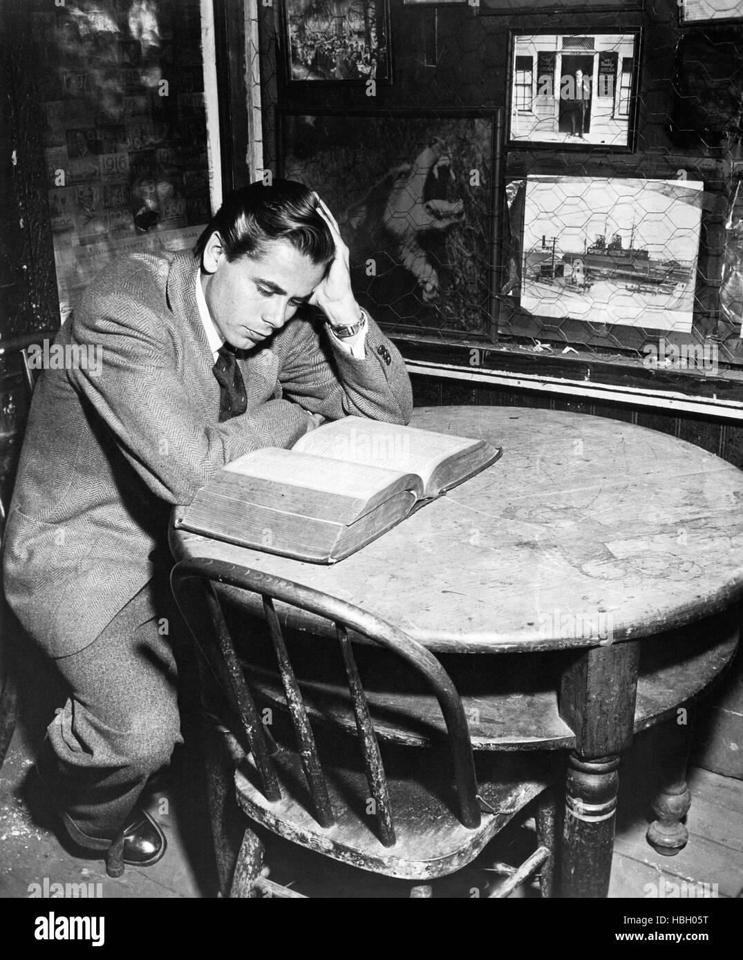 THE ADVENTURES OF MARTIN EDEN, Glenn Ford, studying source author Jack