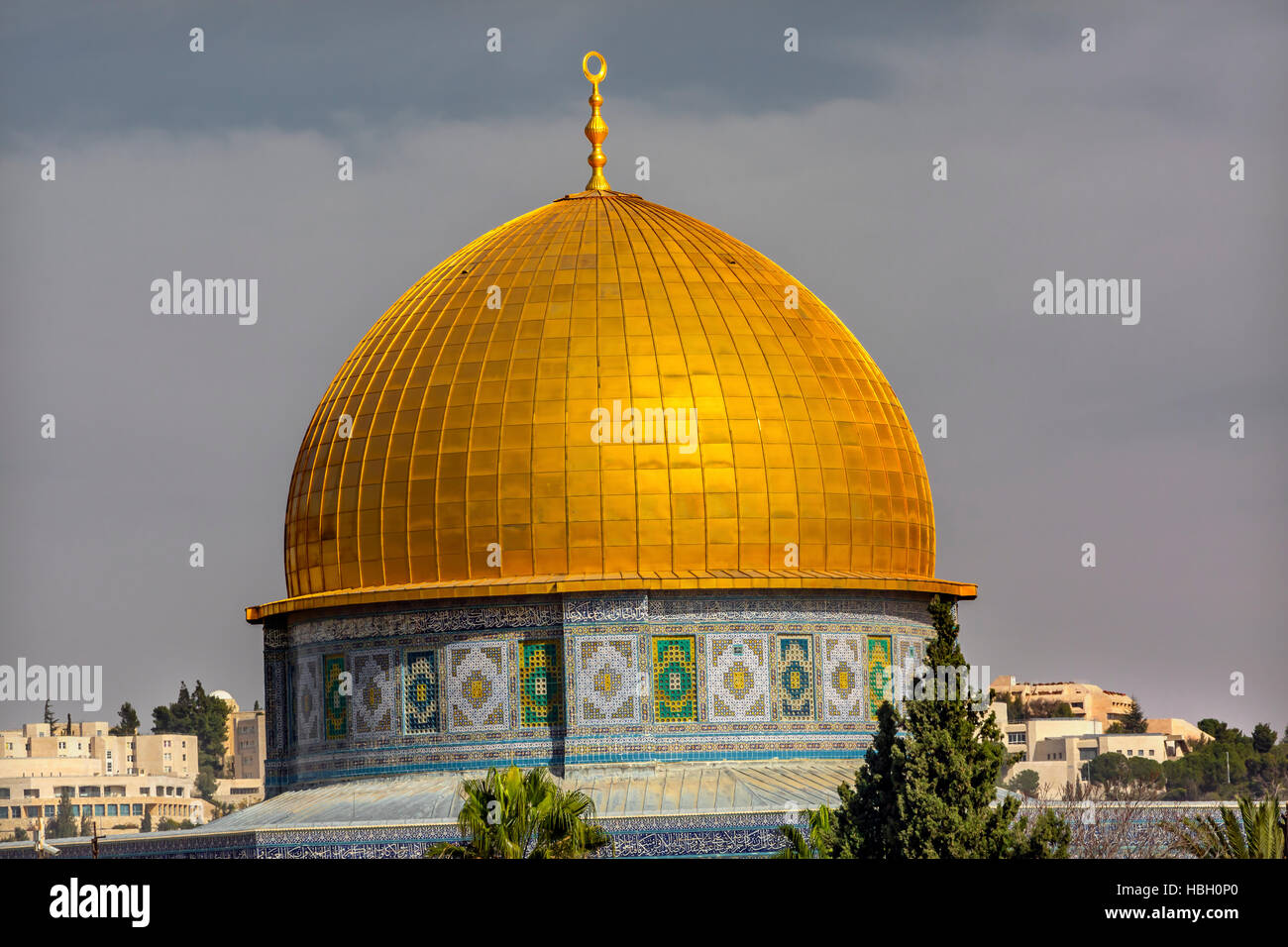 Dome of the Rock Islamic Mosque Temple Mount Jerusalem Israel. Built in
