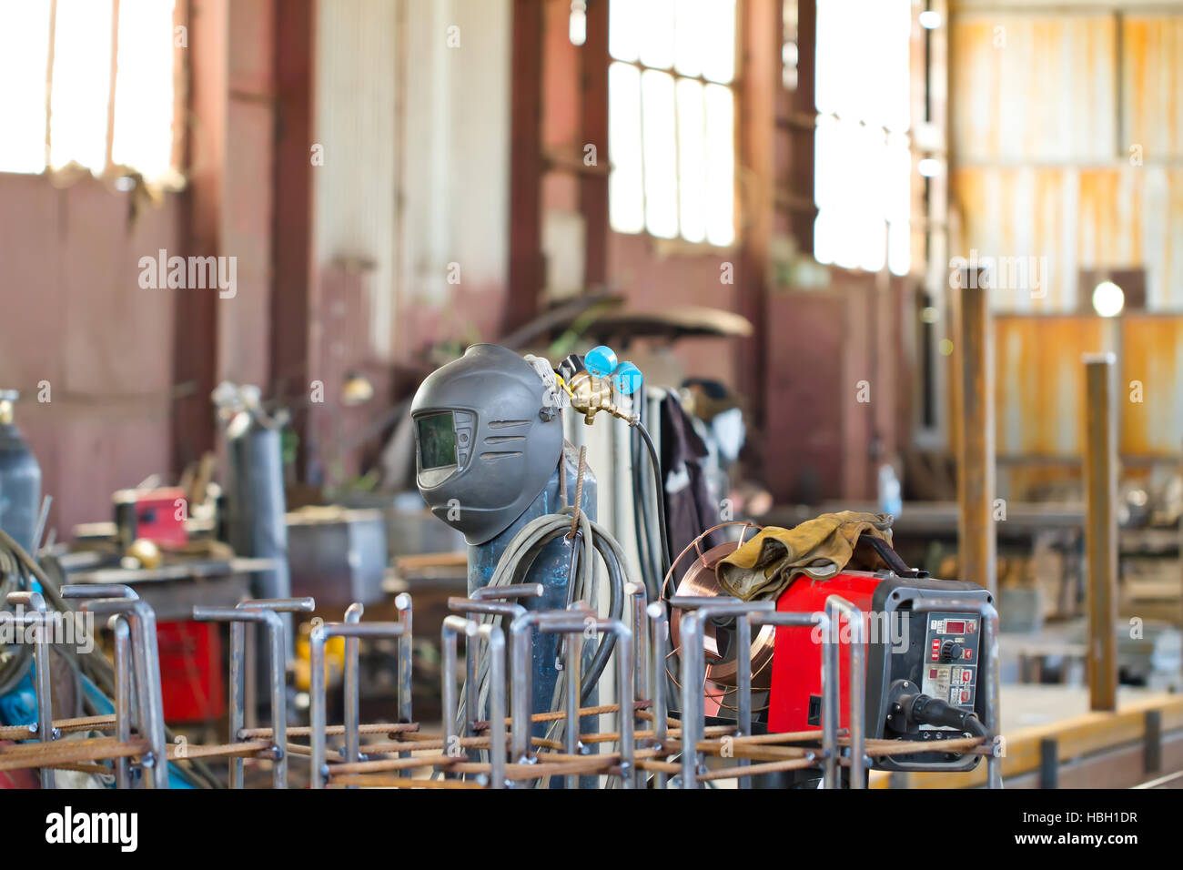 Shop semiautomatic welding Stock Photo Alamy