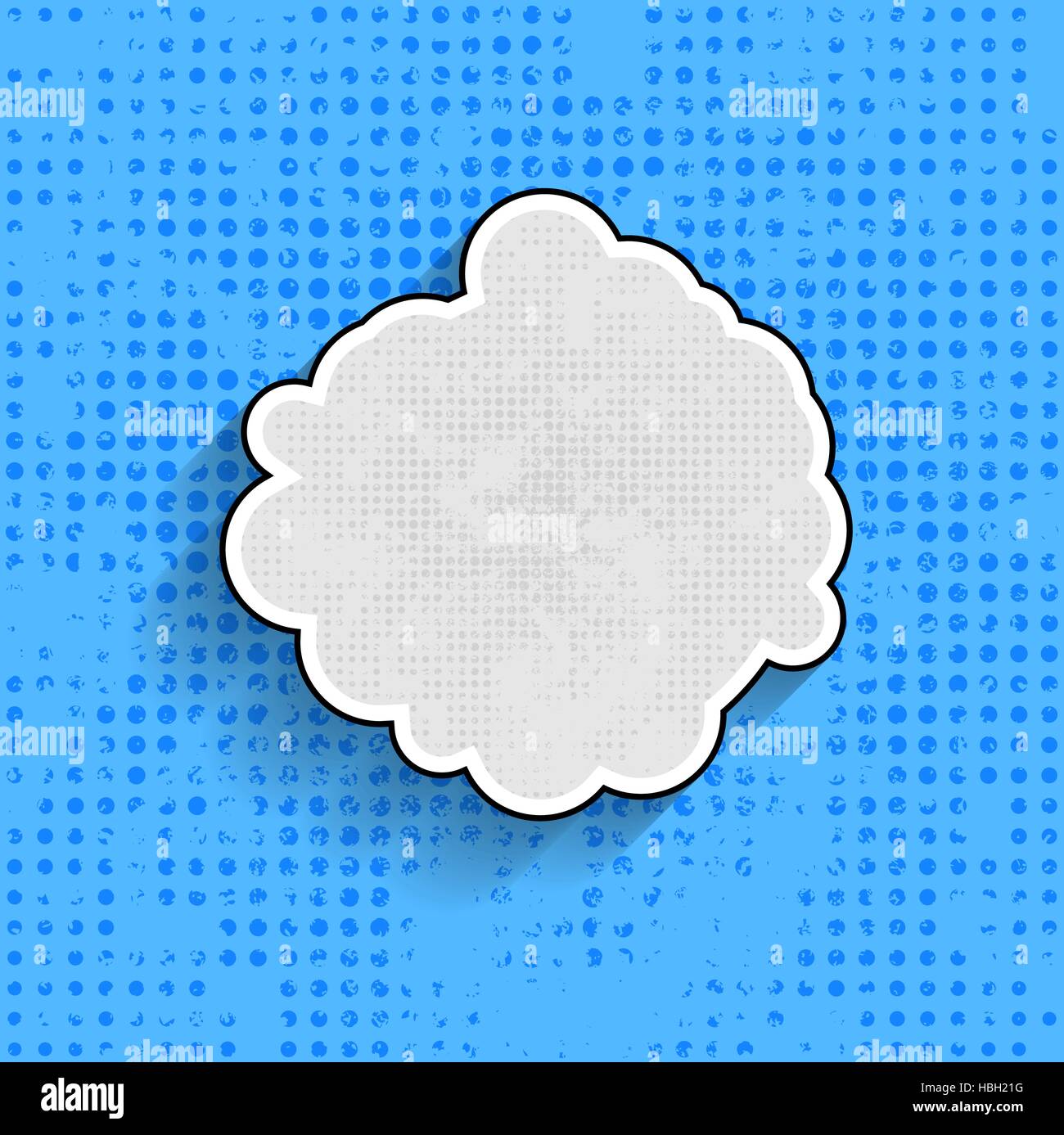 Pop art speech bubble on blue background Stock Photo - Alamy