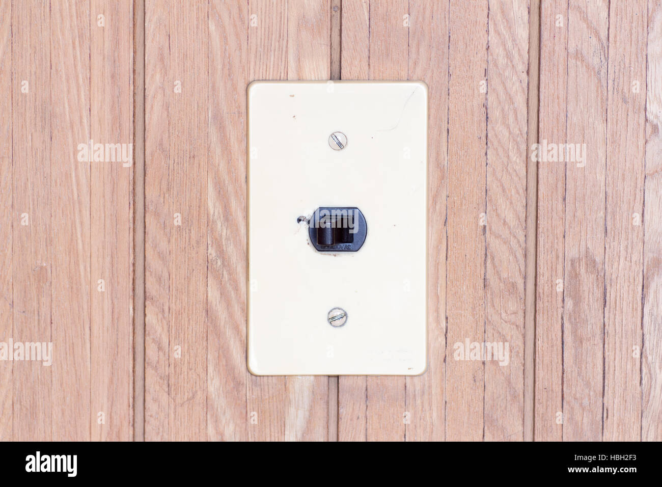 Japanese retro electrical switch on the wooden wall as the swtich set ...