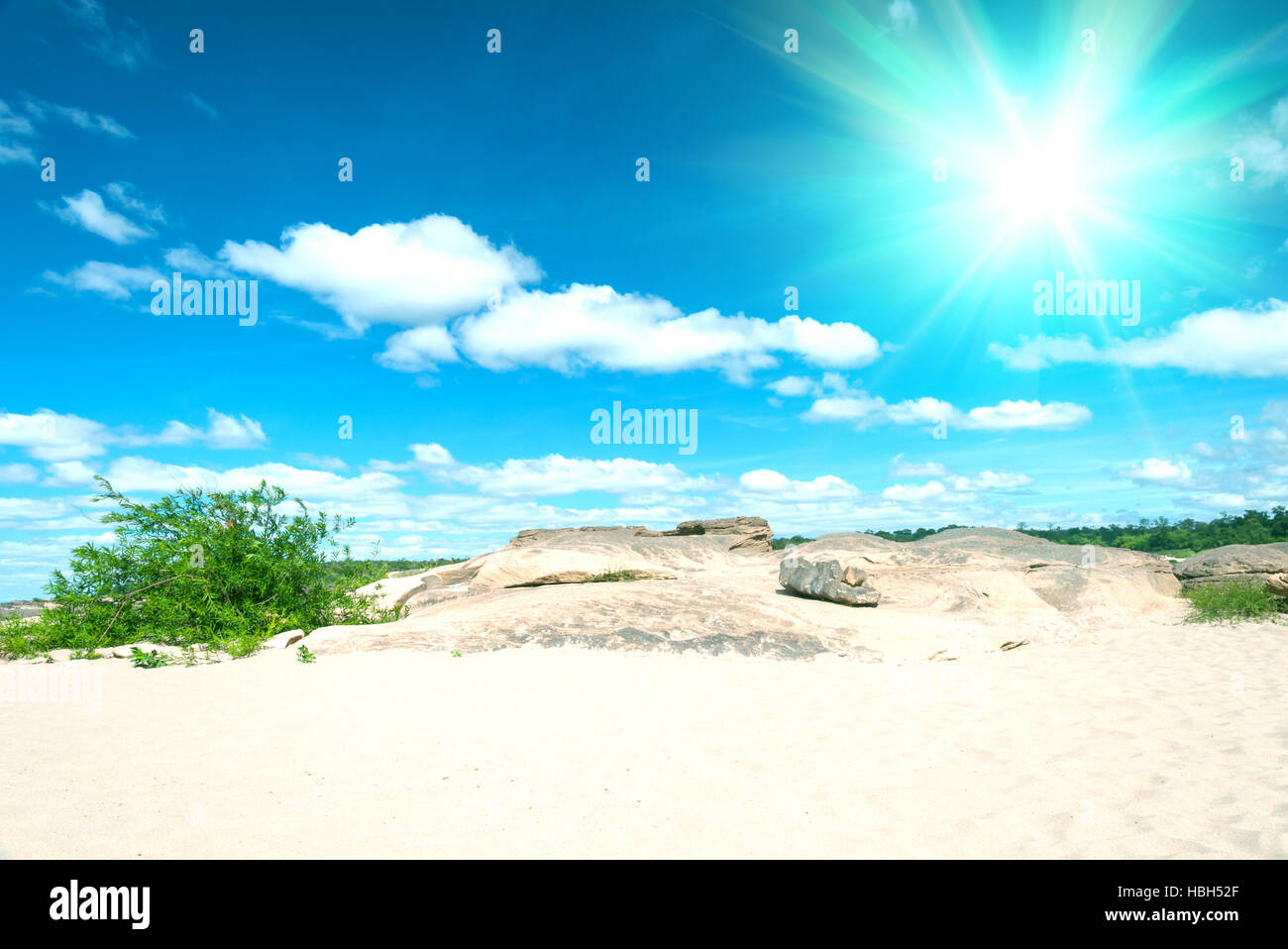 Abstract background of blue sky and clouds Stock Photo