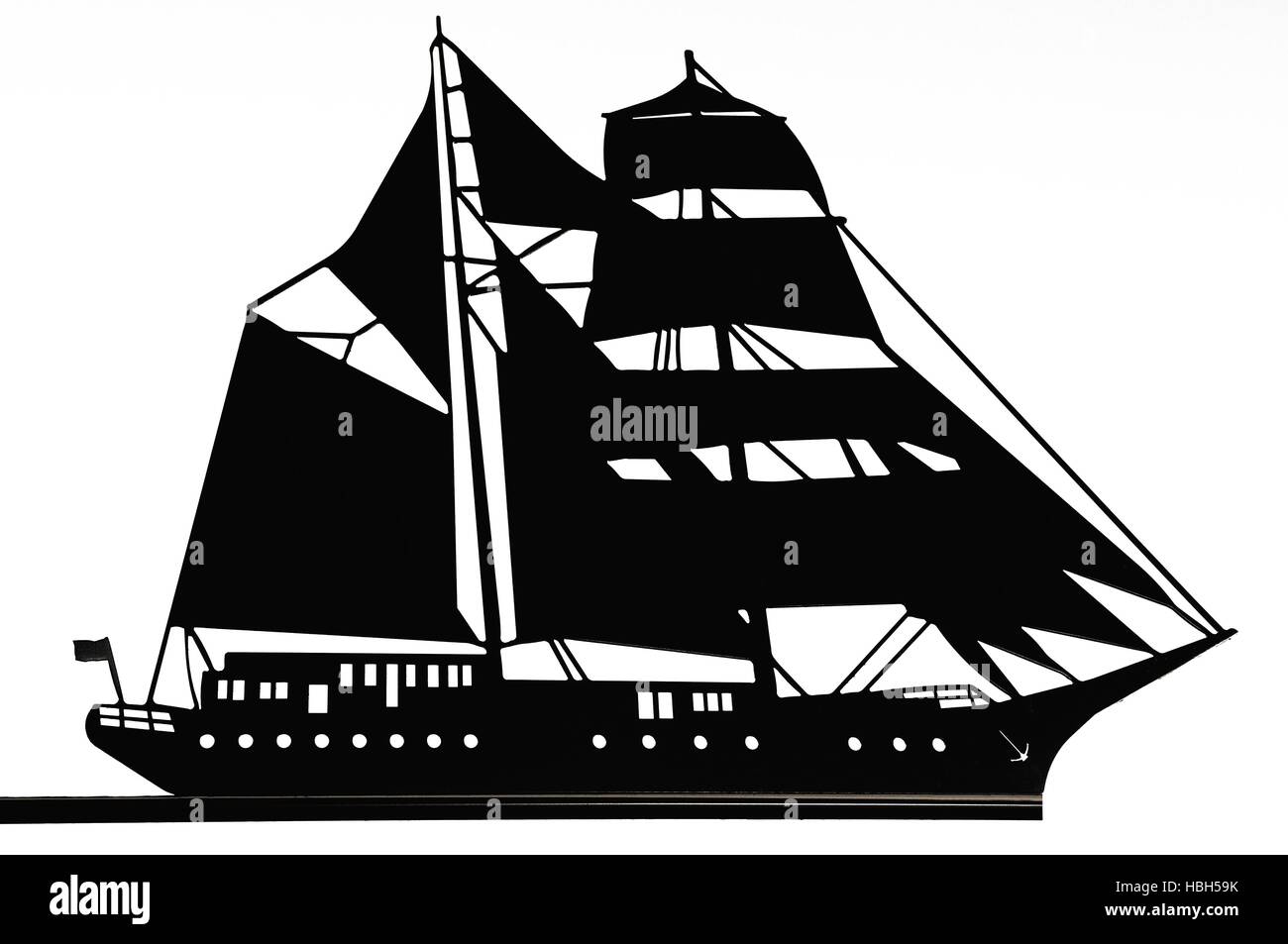 sailing ship with white background Stock Photo