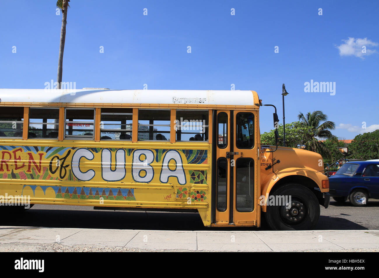 Cuban Bus Stock Photo