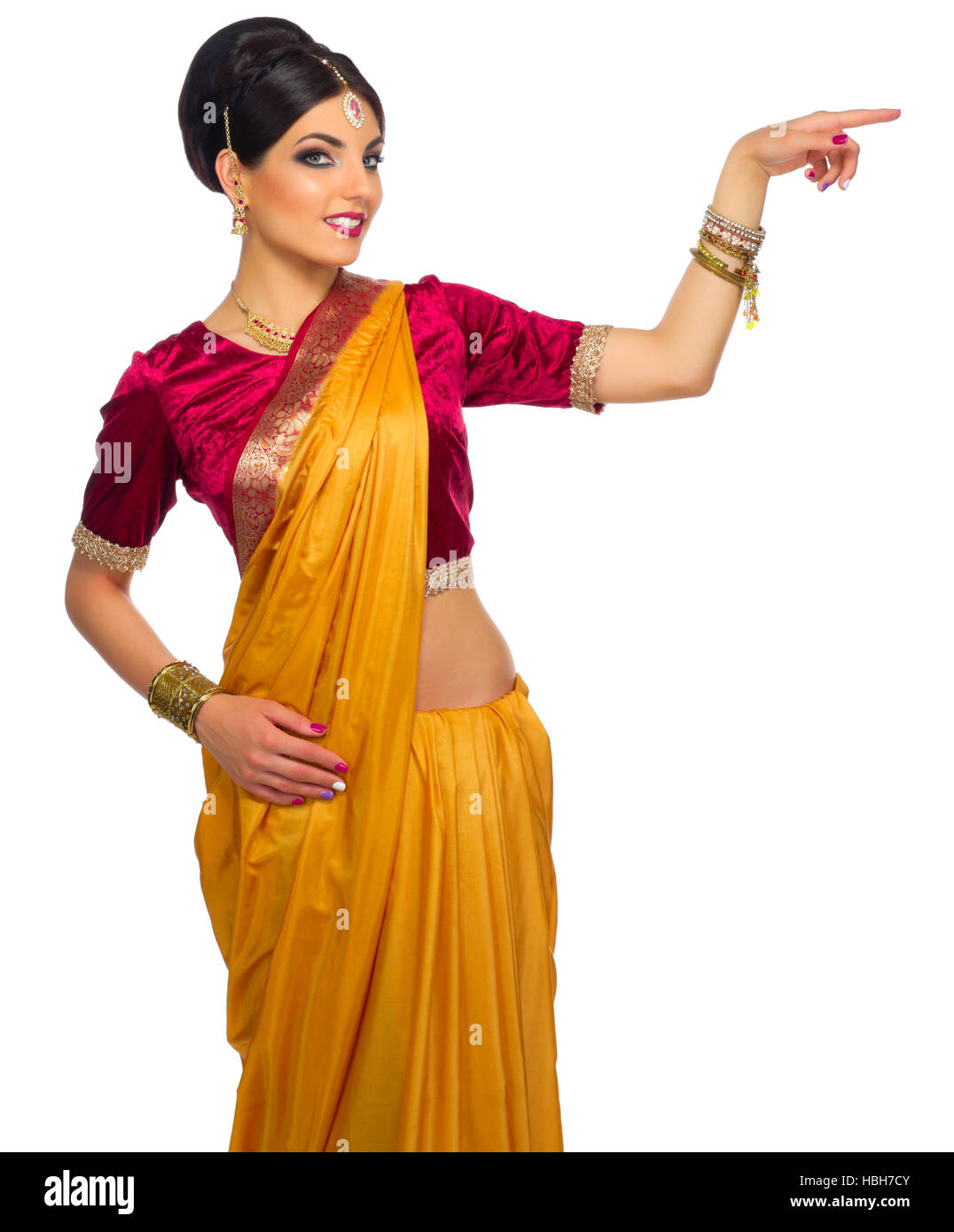 Indian woman isolated on white Stock Photo - Alamy