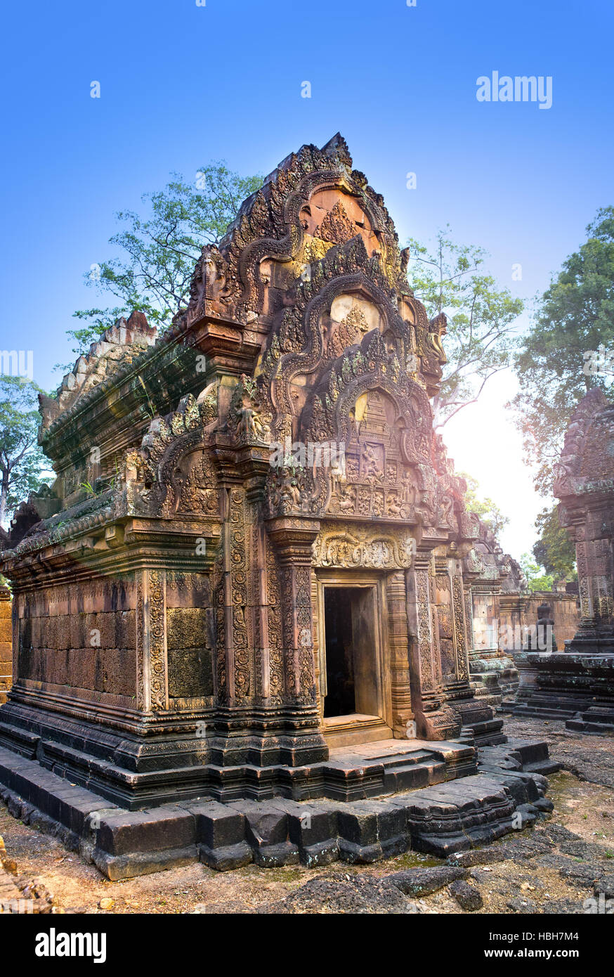 Banteay Srey Temple ruins (Xth Century) Stock Photo
