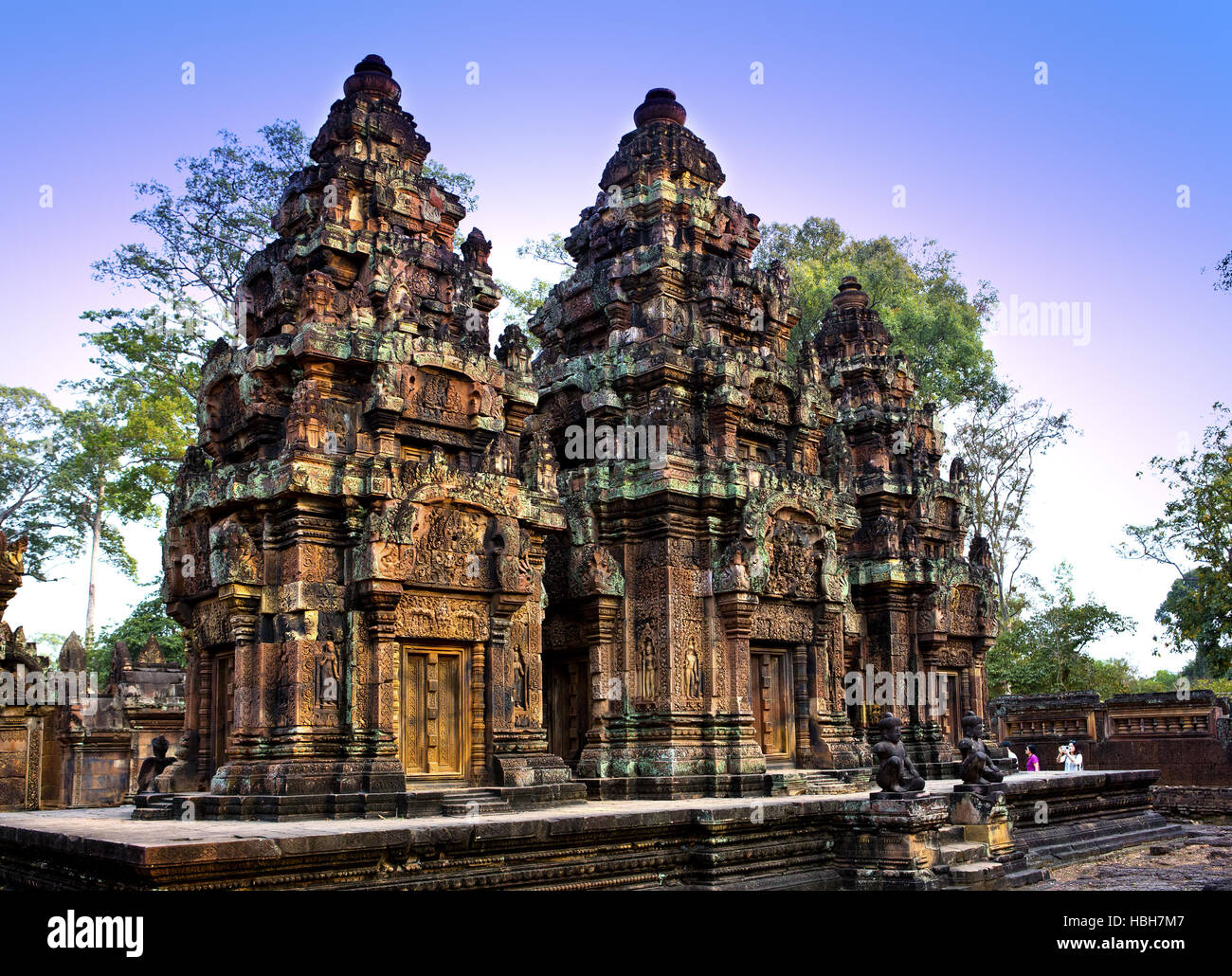 Banteay Srey Temple ruins (Xth Century) Stock Photo
