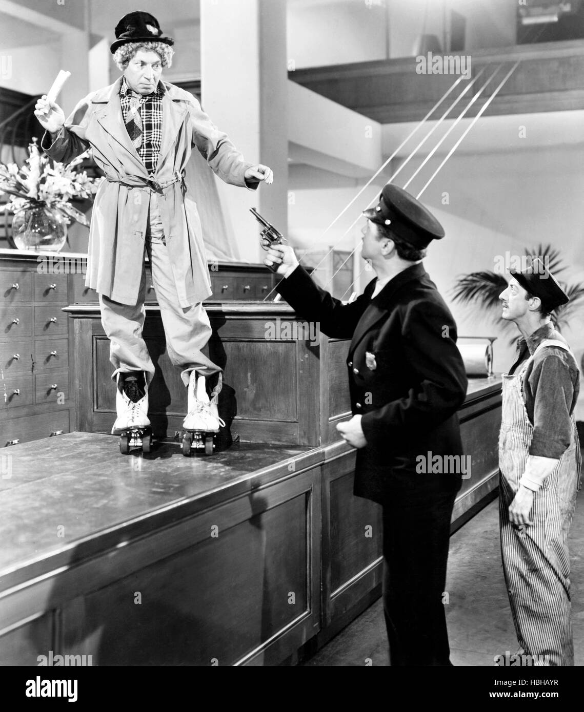 THE BIG STORE, from left, Harpo Marx, Malcolm Waite, John Berkes, 1941