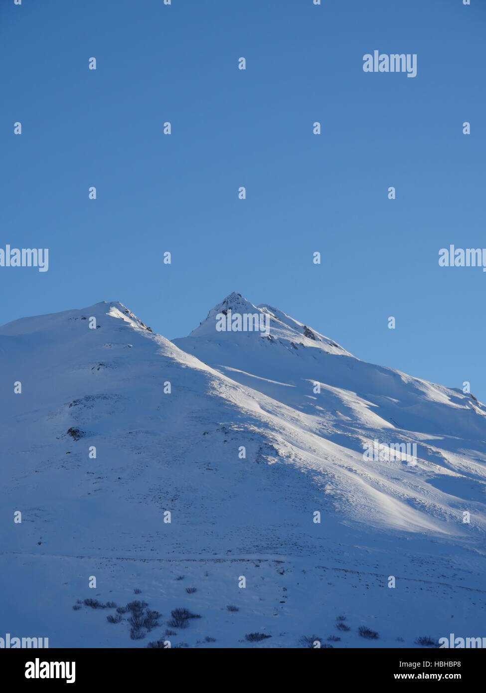 Winter snow covered mountain peaks in Europe. Great place for sports Stock Photo