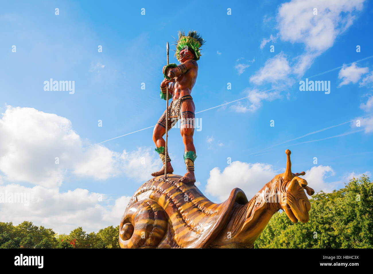 Giant sculptures in the Parc de la Villette, Paris, France Stock Photo