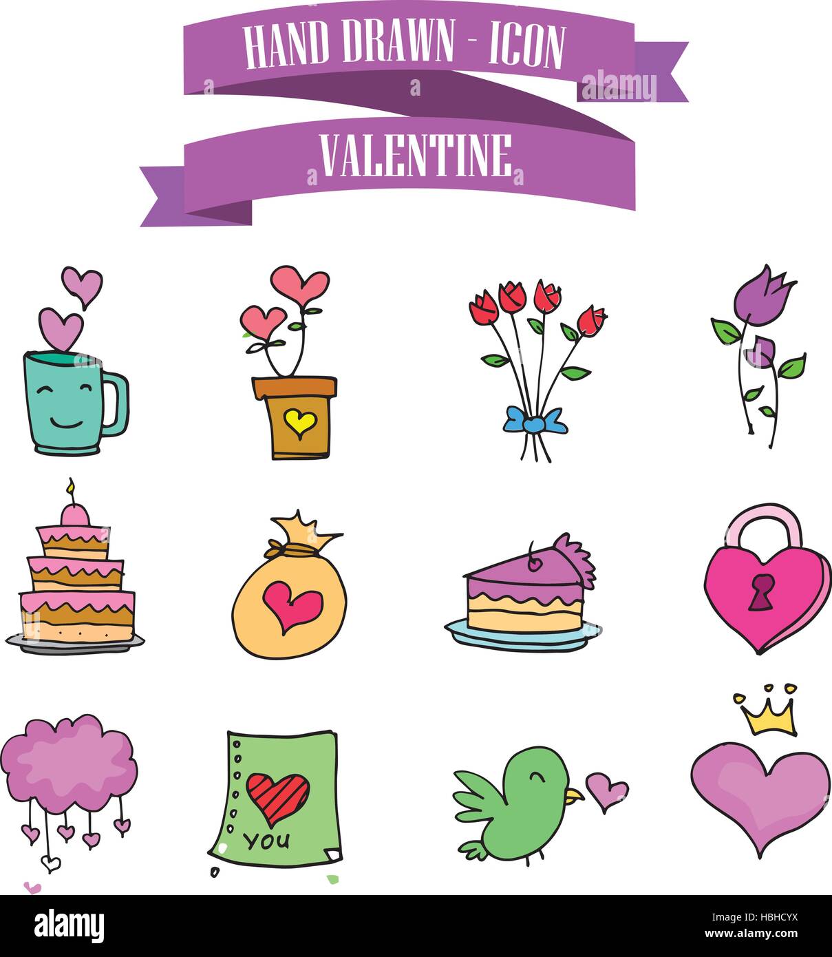 Valentine day element vector illustration Stock Vector Image & Art - Alamy