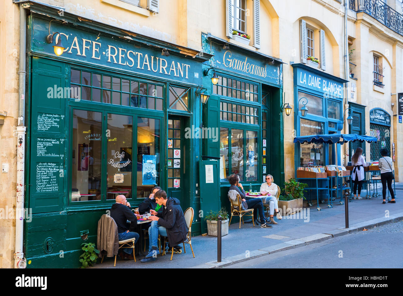 old cafes in the Quartier Latin, Paris Stock Photo