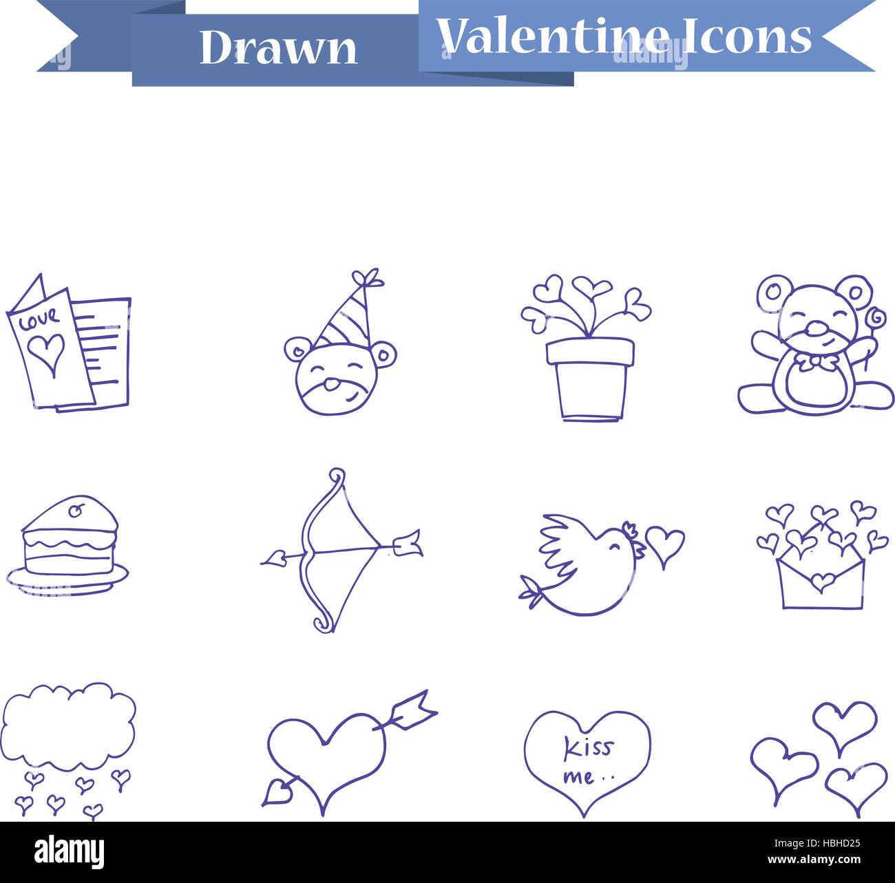 Collection icon valentine object vector Stock Vector Image & Art - Alamy