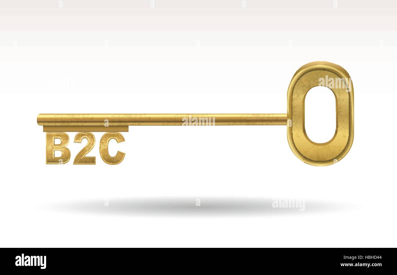 B2C - golden key isolated on white background Stock Vector Image & Art ...