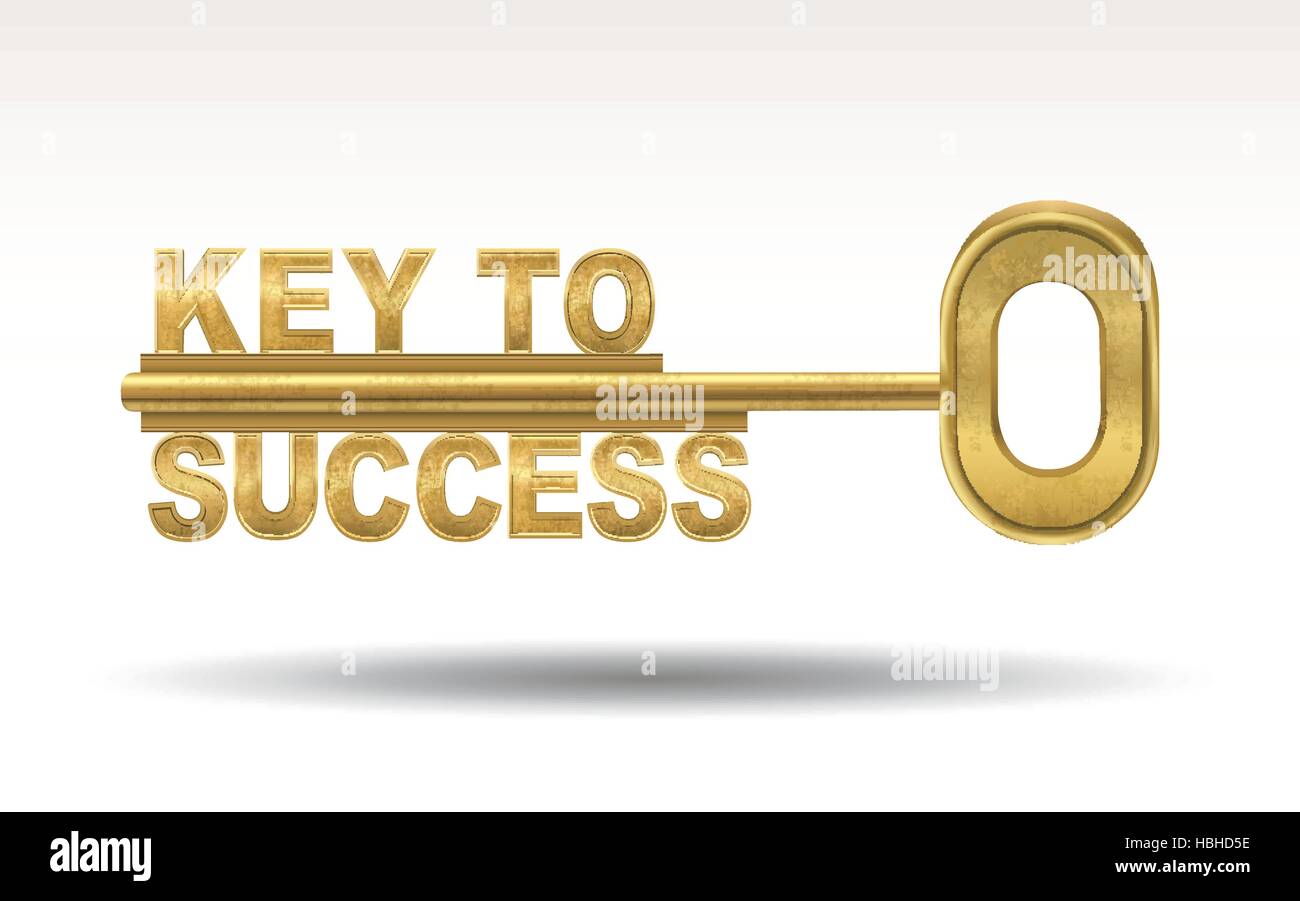 key to success - golden key isolated on white background Stock Vector