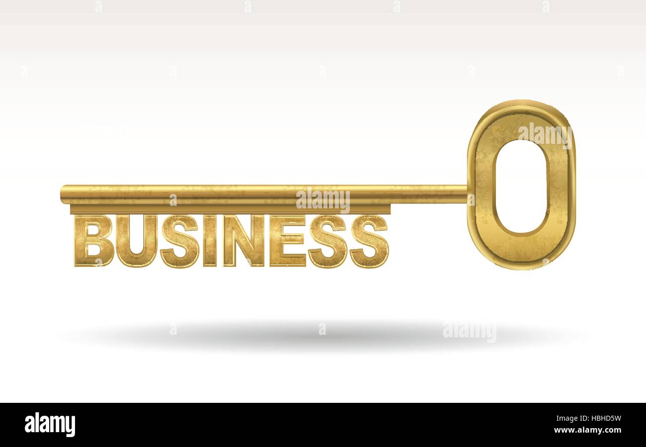 business - golden key isolated on white background Stock Vector Image ...