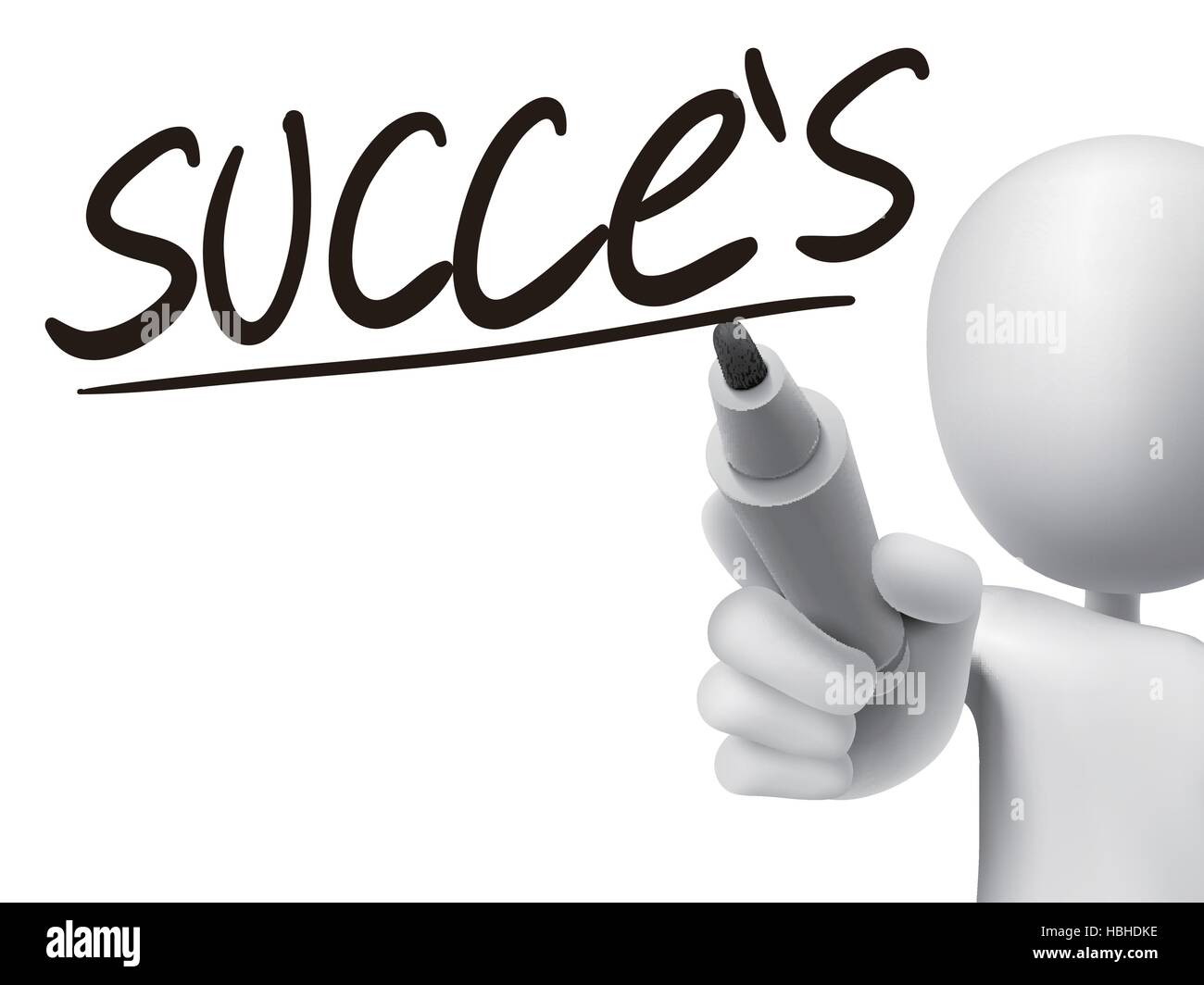 French words for Success written by 3d white man on a transparent board Stock Vector Image & Art