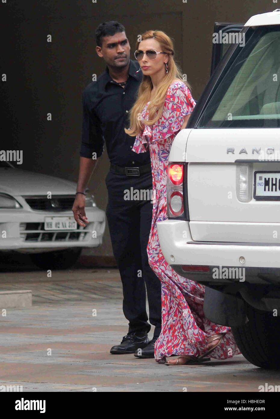 Iulia Vantur, Playback singer, Indian actor Salman Khan friend during  Raksha Bandhan celebration in Mumbai, India Stock Photo - Alamy