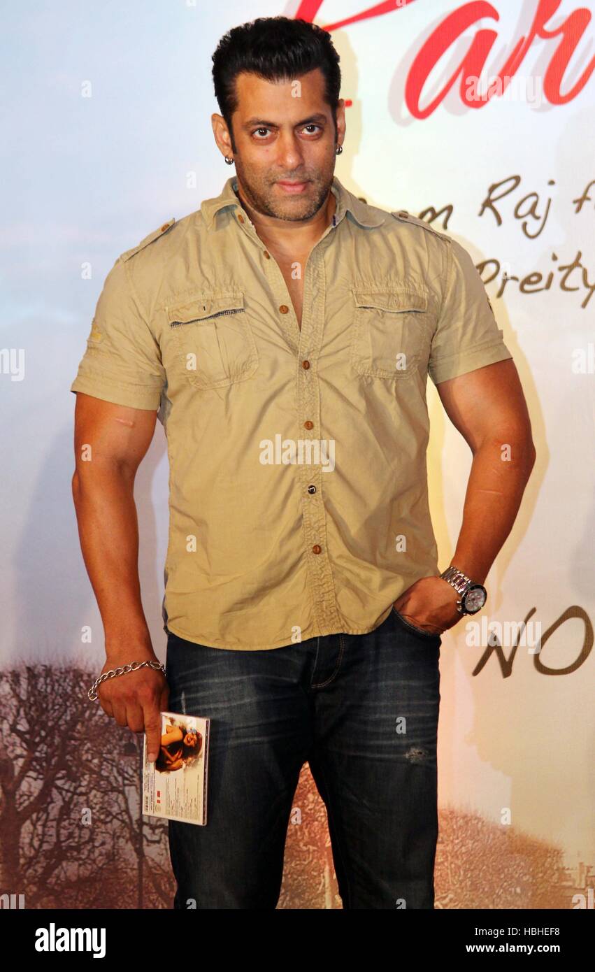 Bollywood actor Salman Khan during the music release of actress ...