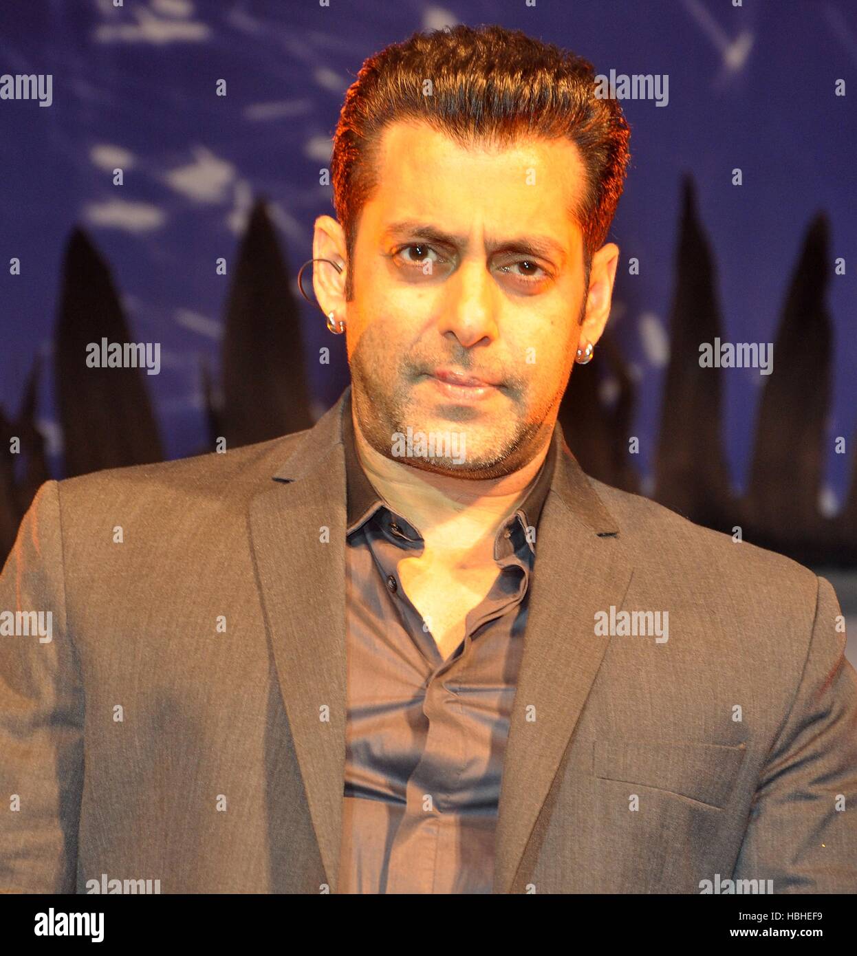 Bollywood actor Salman Khan during the launch of Big Boss Season 6 in Mumbai, India on September 15, 2012 Stock Photo