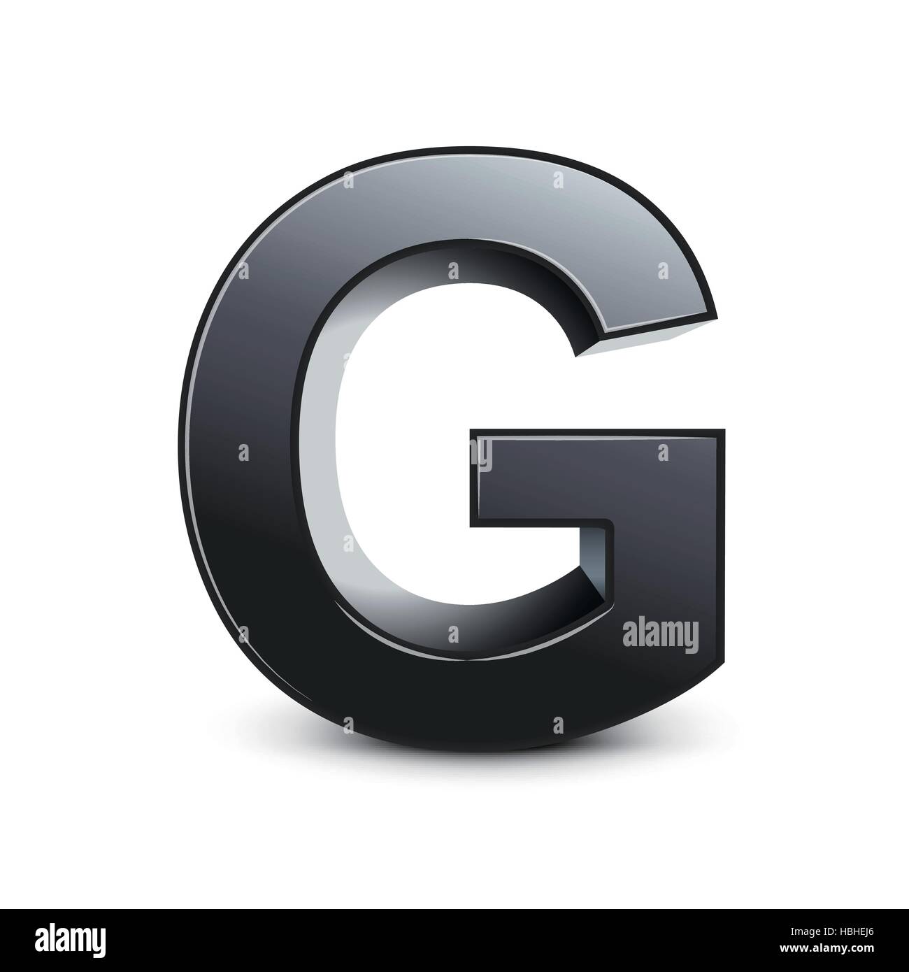 3d black letter G isolated on white background Stock Vector Image & Art ...