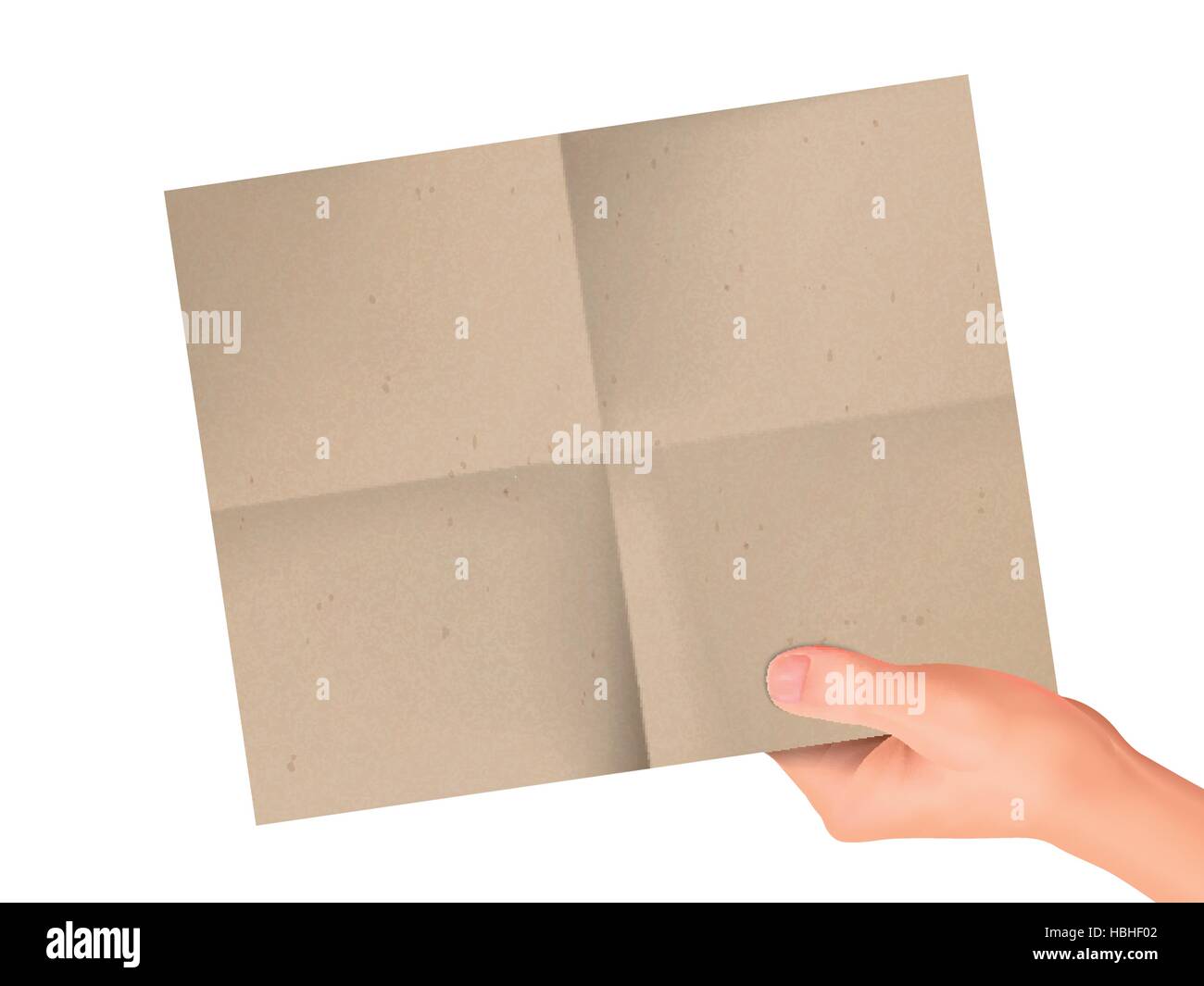 business concept: 3d hands holding brown paper over white background ...