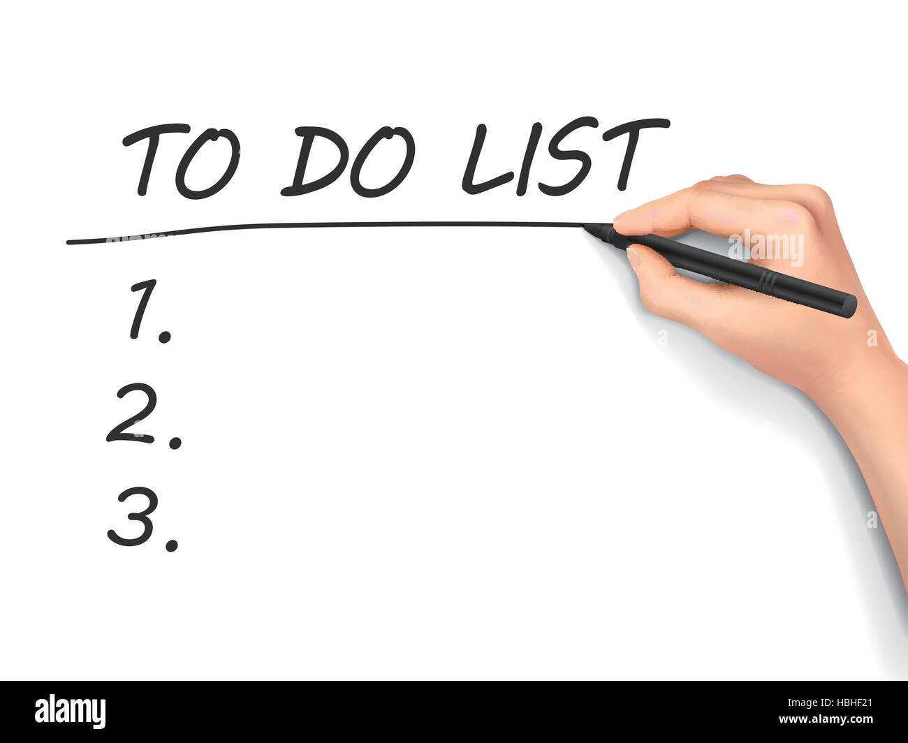 to do list words written by hand on white background Stock Vector Image