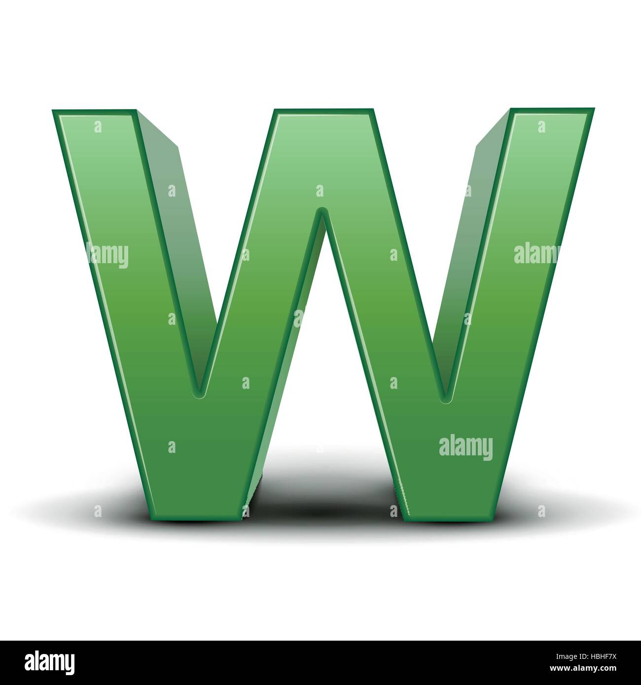 Green letter w Cut Out Stock Images & Pictures - Alamy