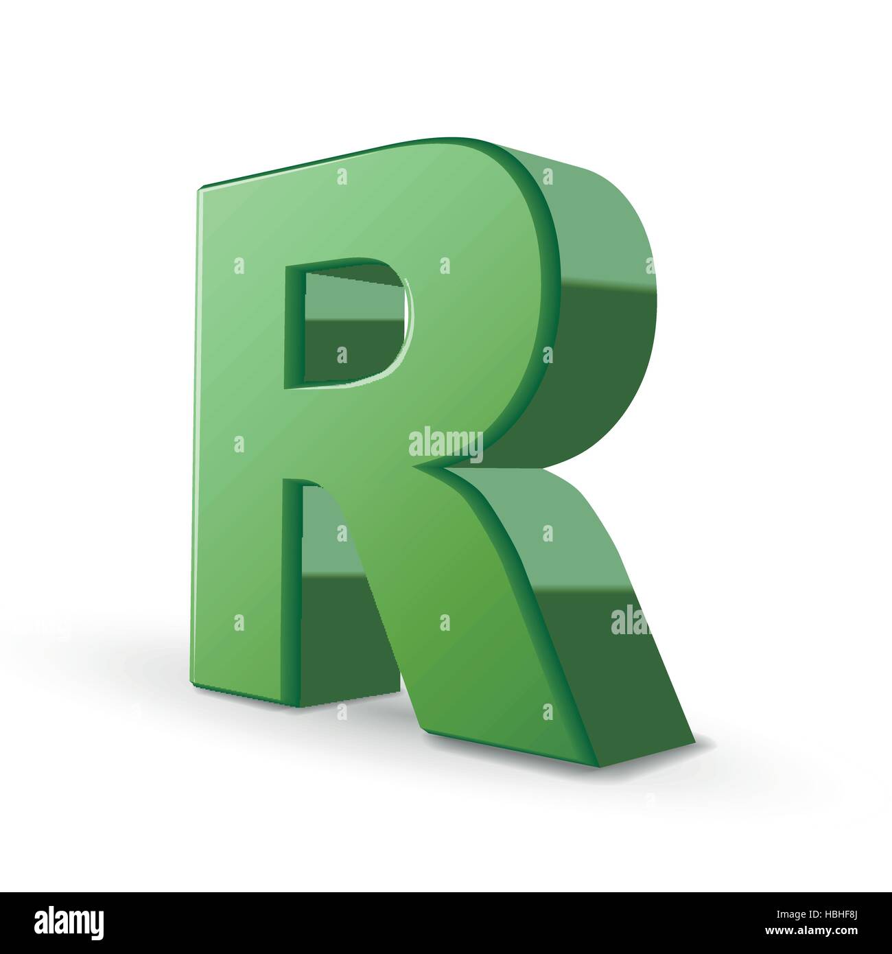 3d green letter R isolated on white background Stock Vector Image & Art ...
