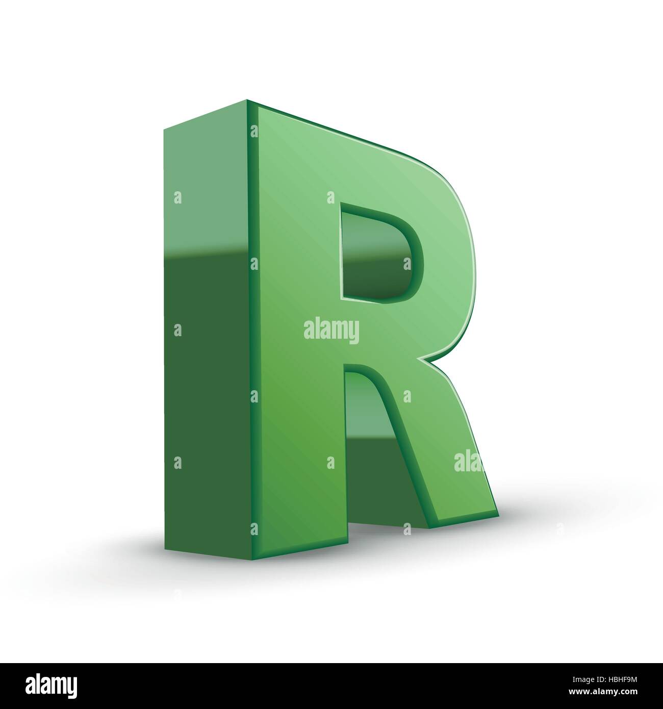 3d green letter R isolated on white background Stock Vector Image & Art ...