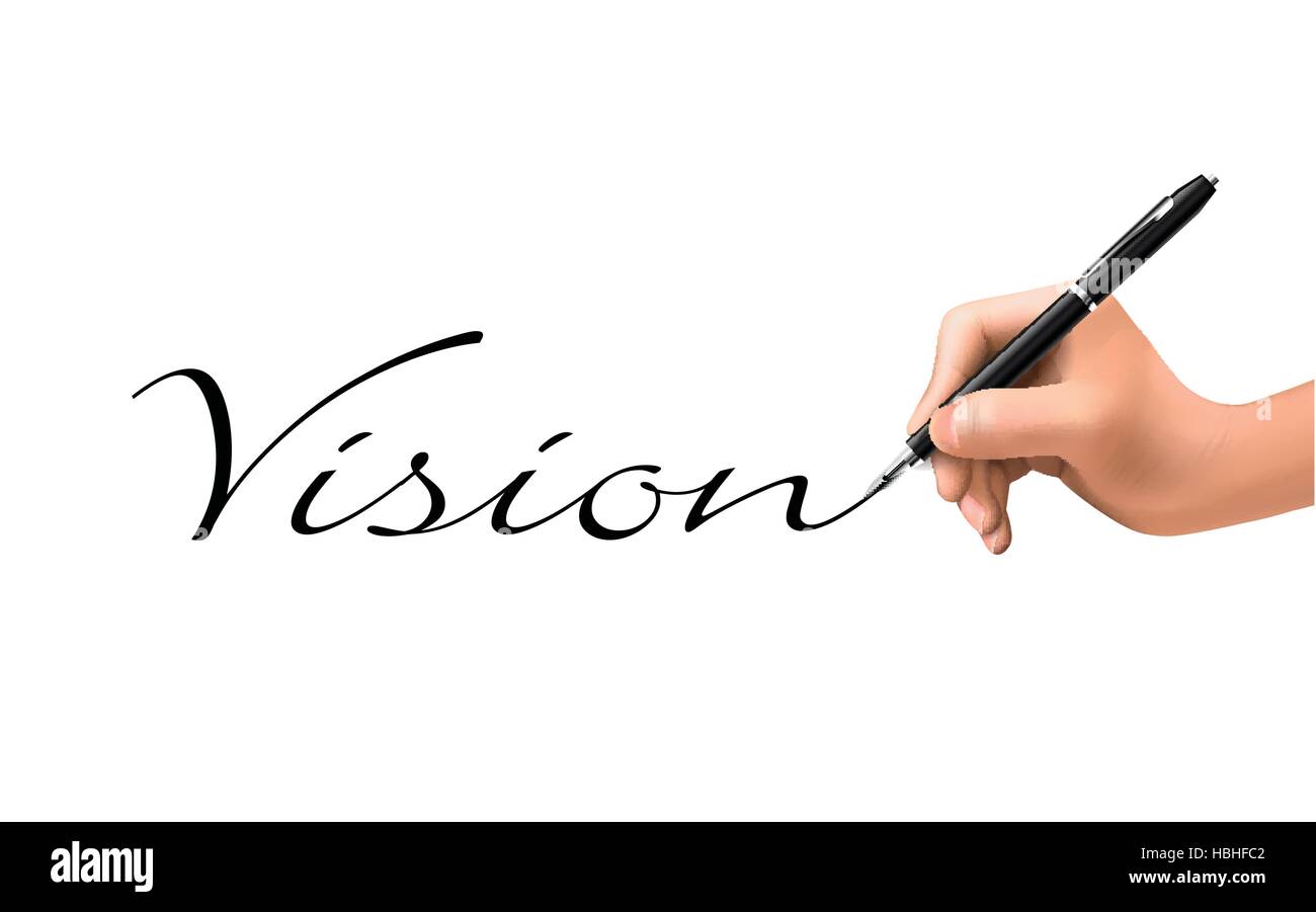 vision word written by 3d hand over white Stock Vector Image & Art Alamy