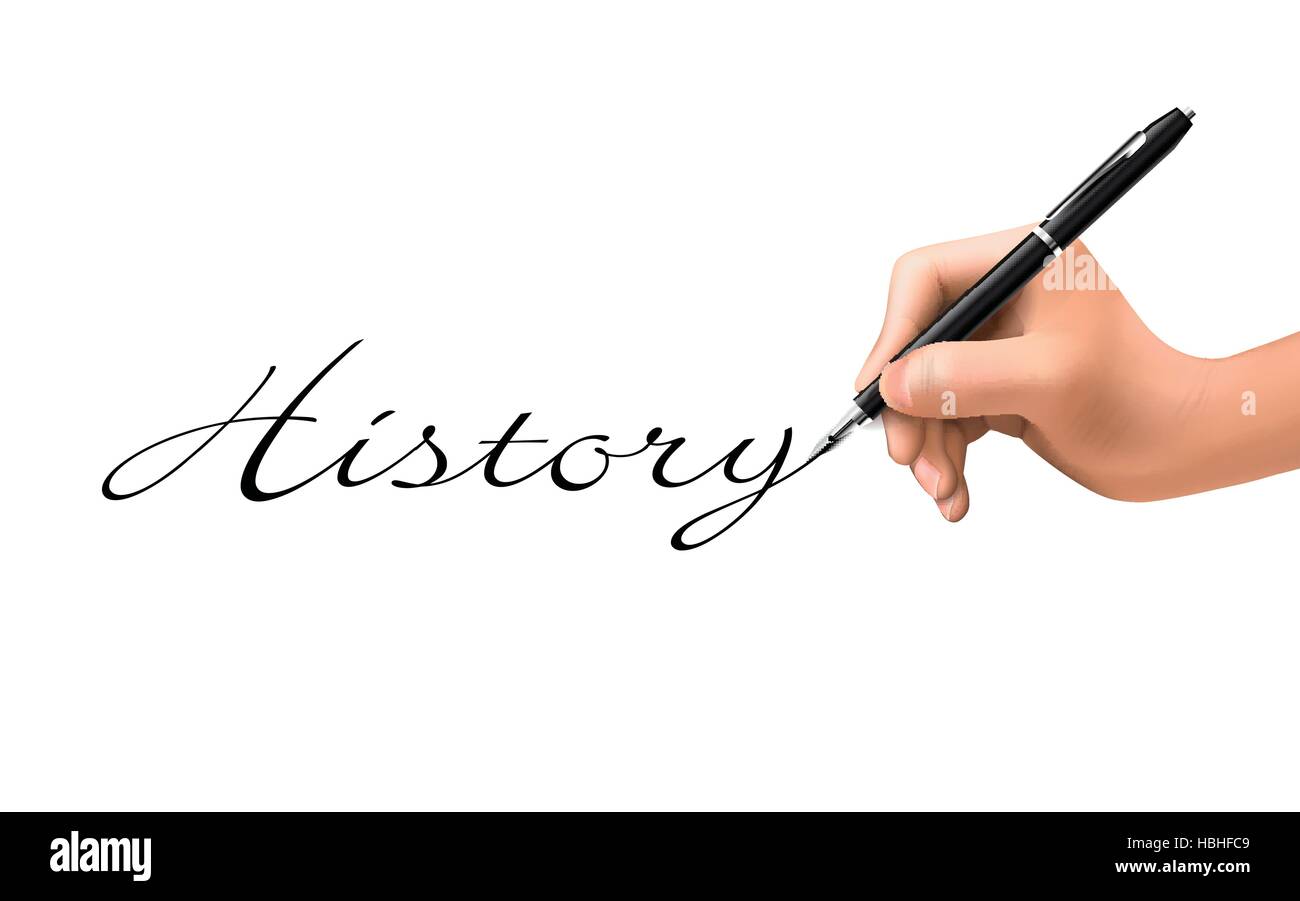history word written by 3d hand over white Stock Vector Image & Art Alamy