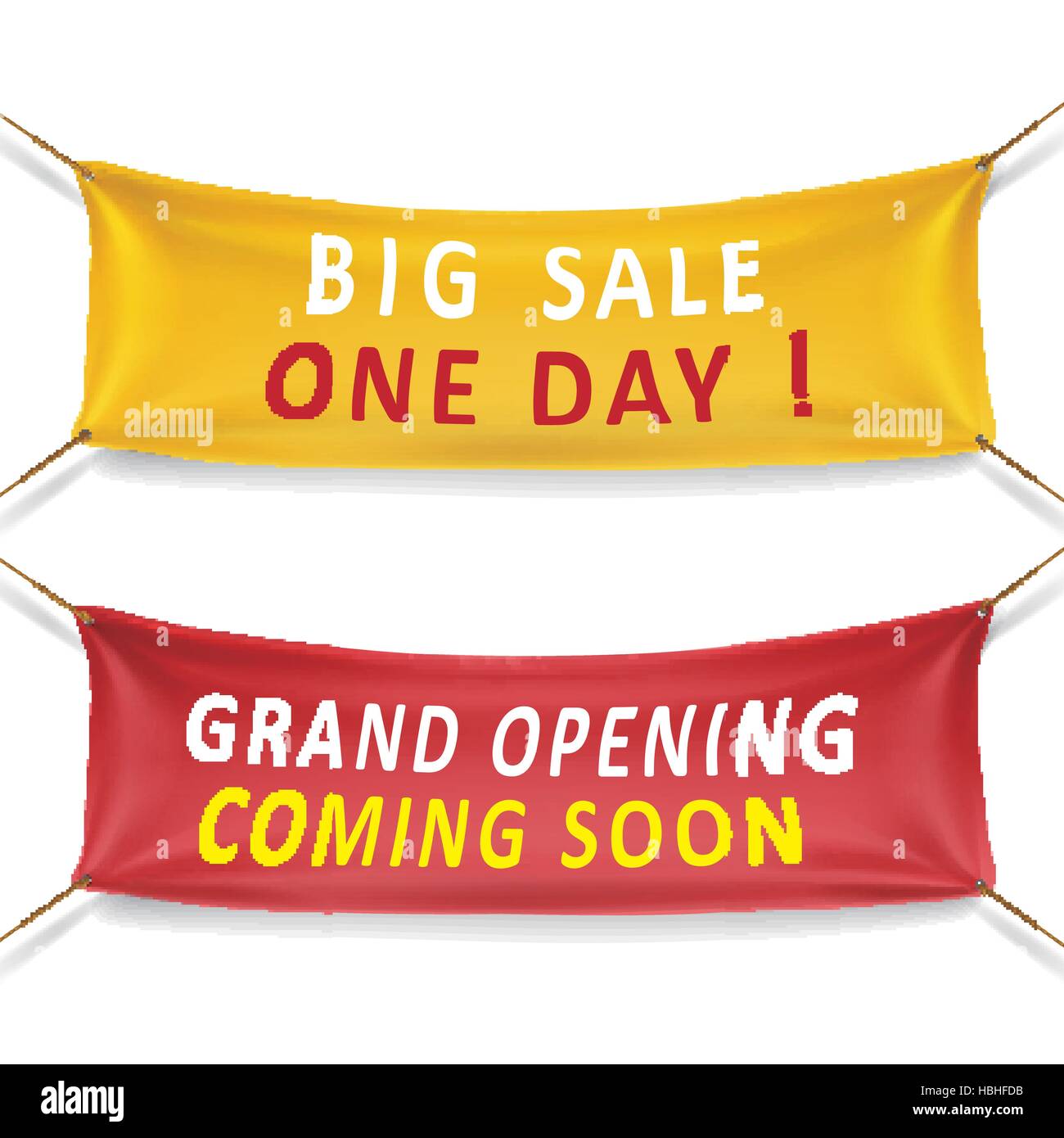 big sale and grand opening banners isolated over white background Stock Vector