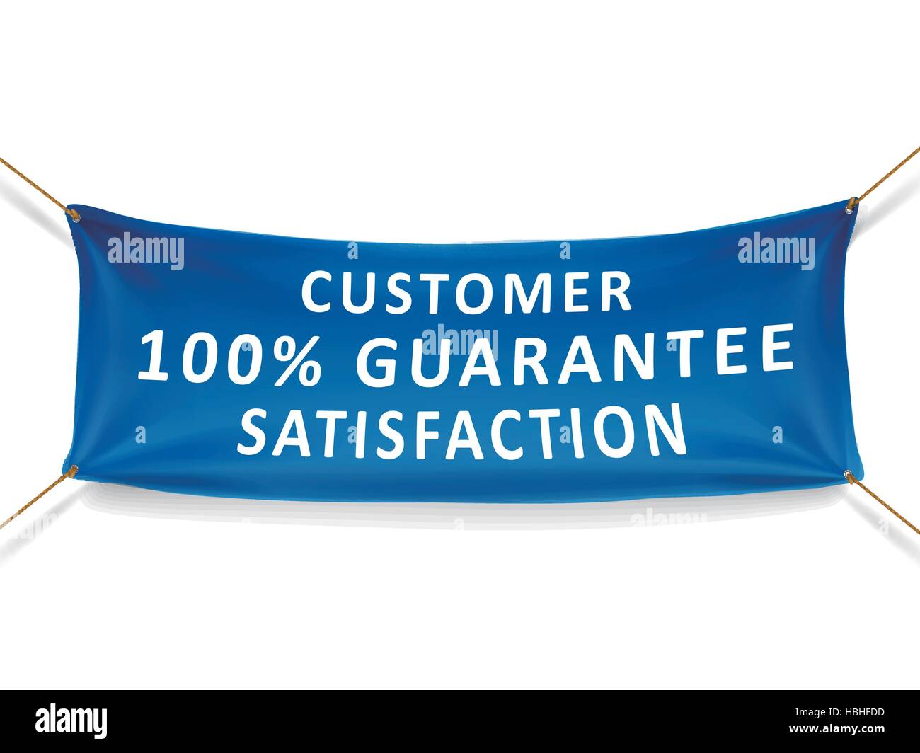customer satisfaction 100 percent guarantee banner isolated over white