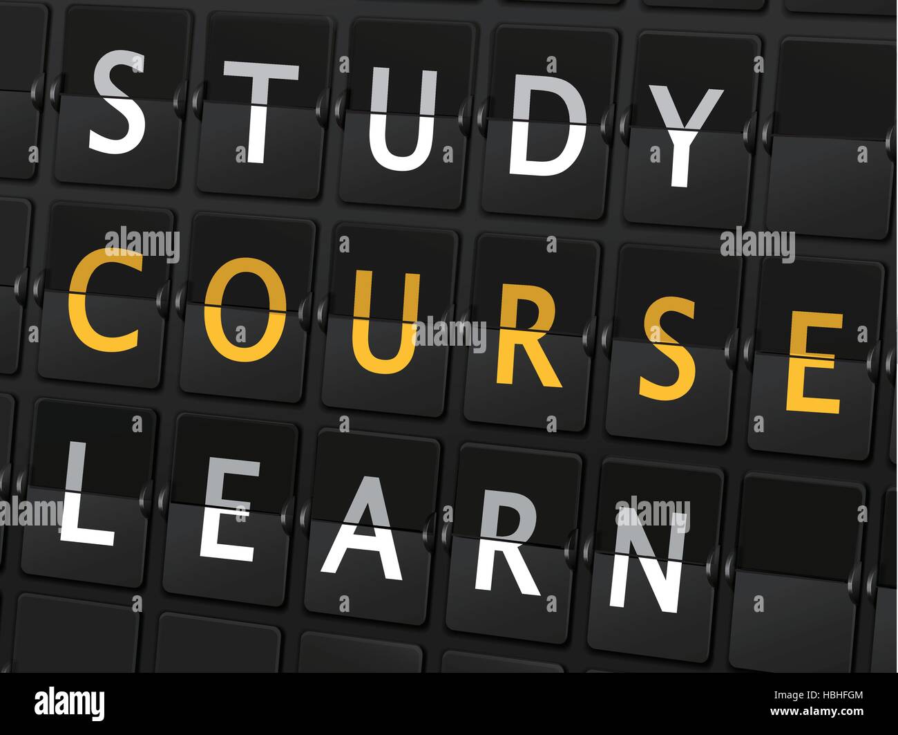 study course learn words on airport board background Stock Vector Image ...