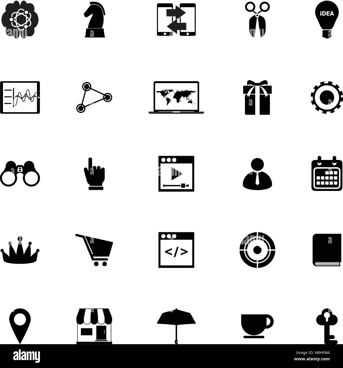 Business plan icons on white background, stock vector Stock Vector ...