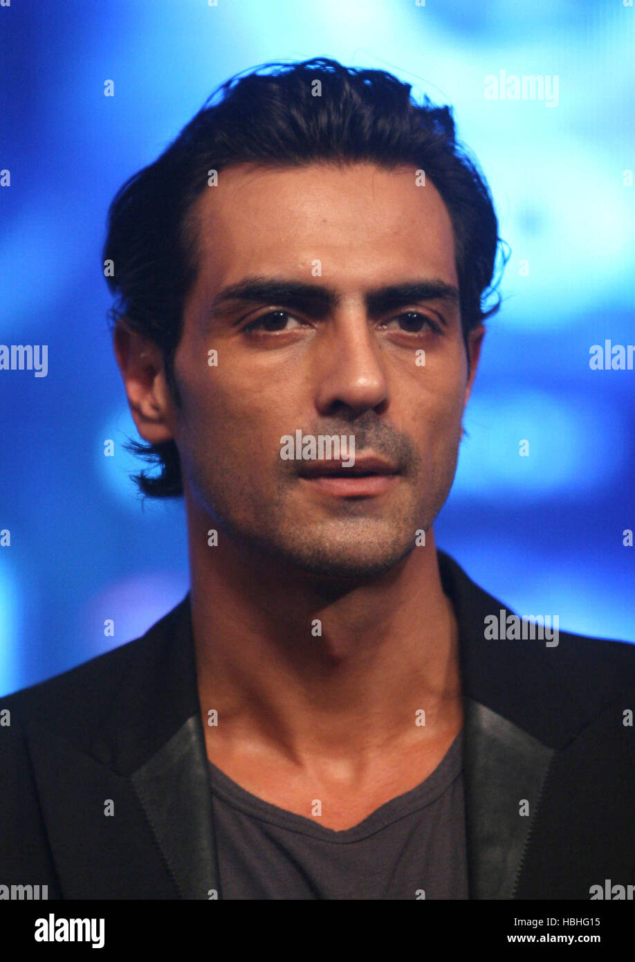 Arjun Rampal, Indian Bollywood film actor portrait at a press conference for his latest movie Ra.One at Film City in Mumbai India Stock Photo