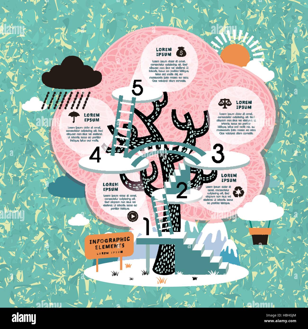 vector flat design template with tree element Stock Vector Image & Art ...